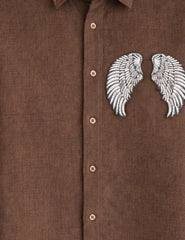 Brown Wing Threadwork Full Sleeve Shirt - XPST